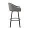 Armen Living Noran Swivel Counter Stool in Black Metal with Gray Faux Leather 840254335783 - alternate 8